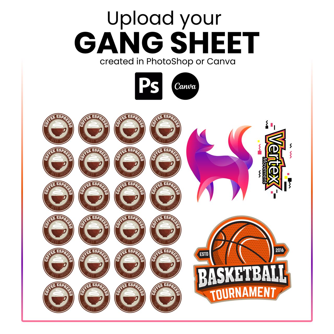 Upload Print Ready Gang Sheets (DTF)